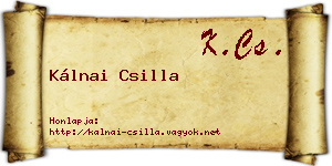 Kálnai Csilla névjegykártya