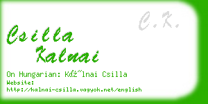 csilla kalnai business card